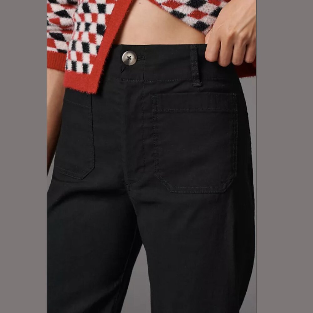 Maeve Colette Magic Fabric Crop Wide-Leg Pants Black Size 24 - Picture 3 of 7